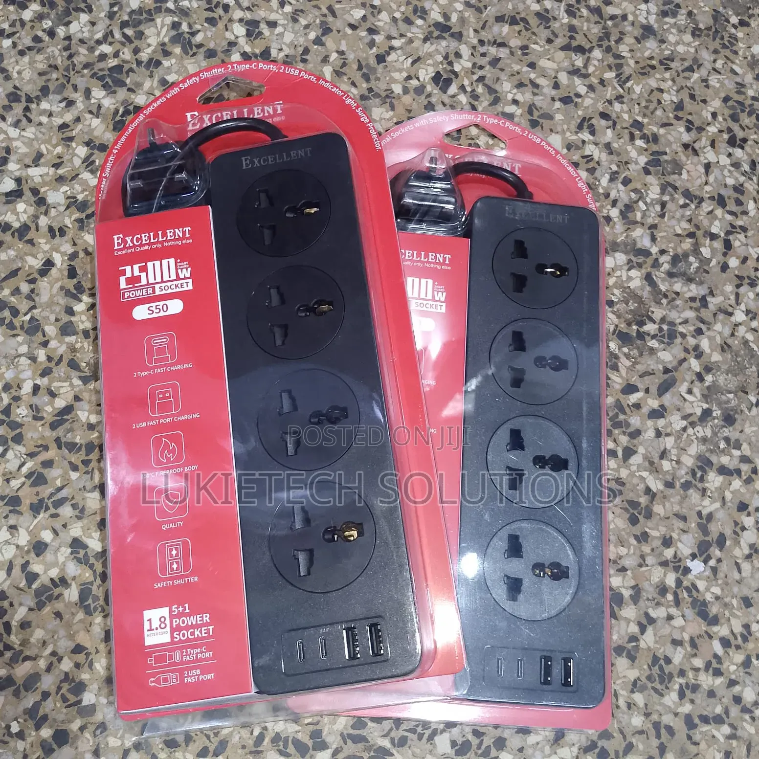 Extension Cable 4 Way (2500watts)Strong and Durable