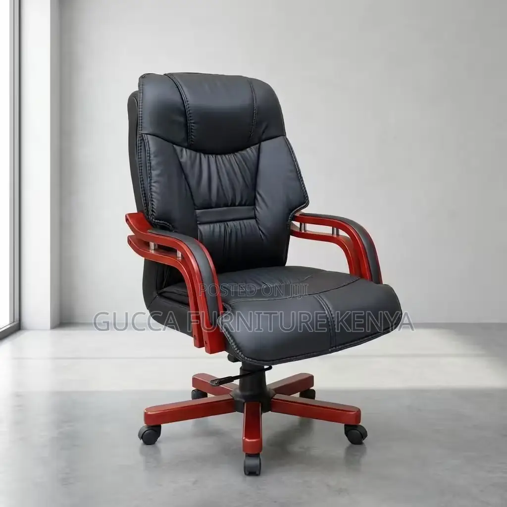 Modern Executive Chair With Wood Armrest