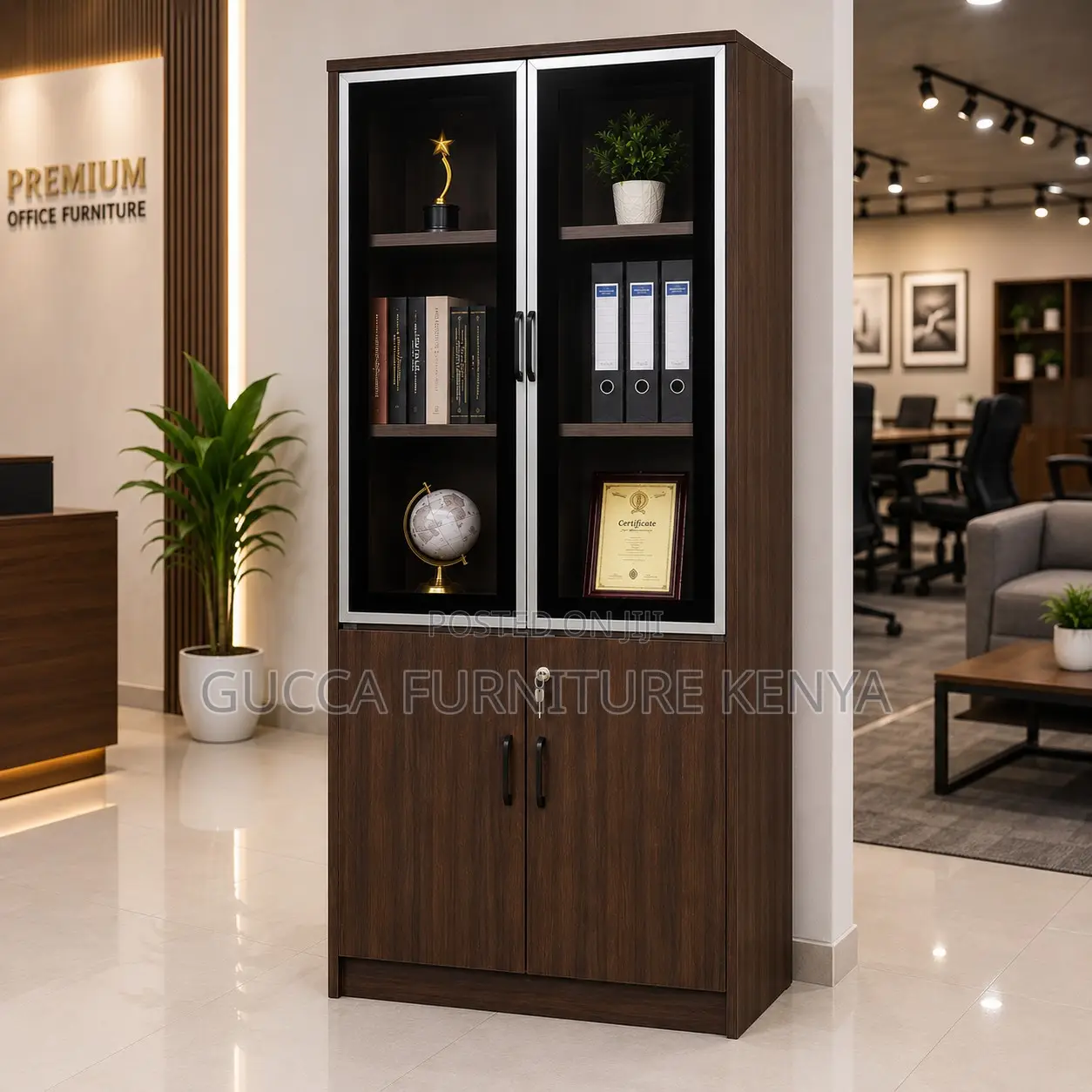 2-Door Brow Wood Filling Cabinet