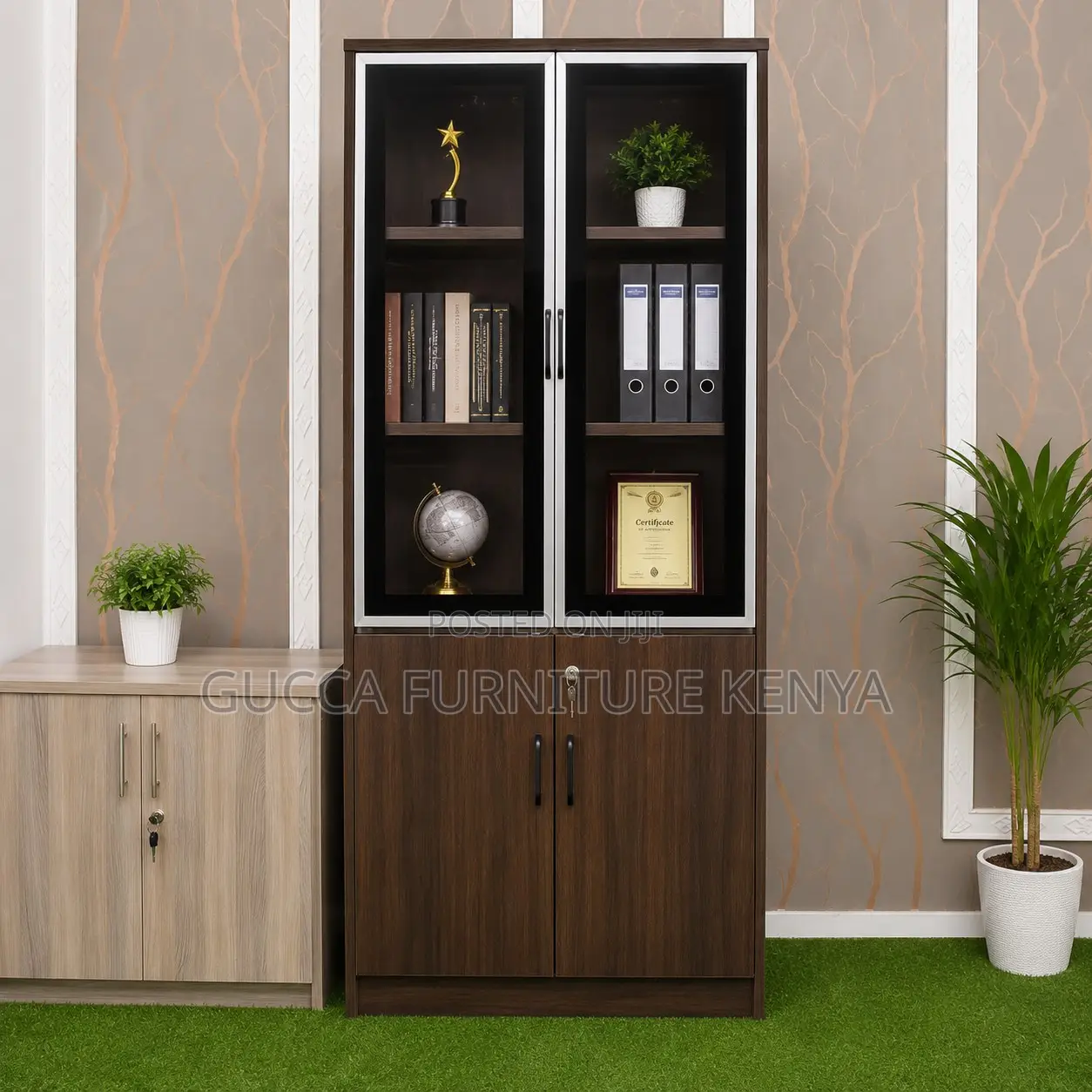2-Door Brow Wood Filling Cabinet