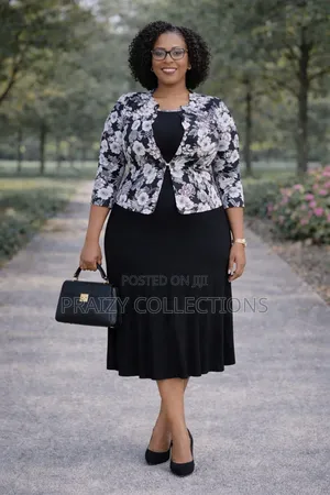 Elegant 2 Piece Set - Beautiful Knee-Length Flare Dress