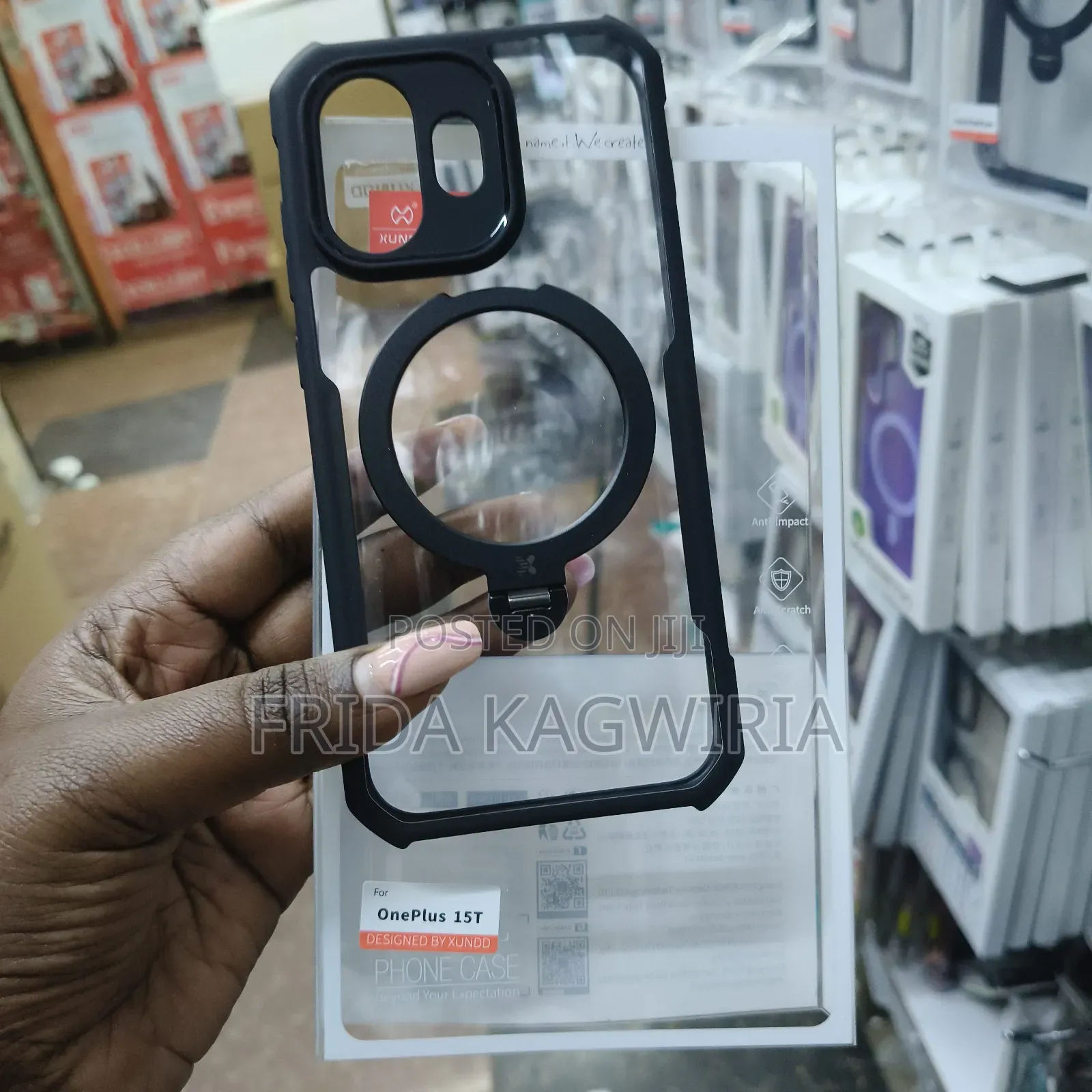 Oneplus 15t Xundd Clear Back Cover With Magnetic Stand