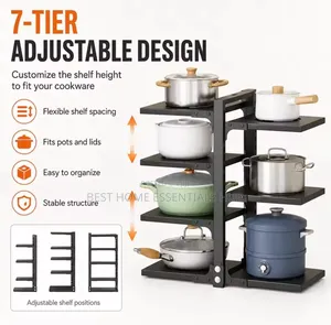 *Kitchen Under the Sink Pot Holder Multilayer Frying Pan Storage Rack