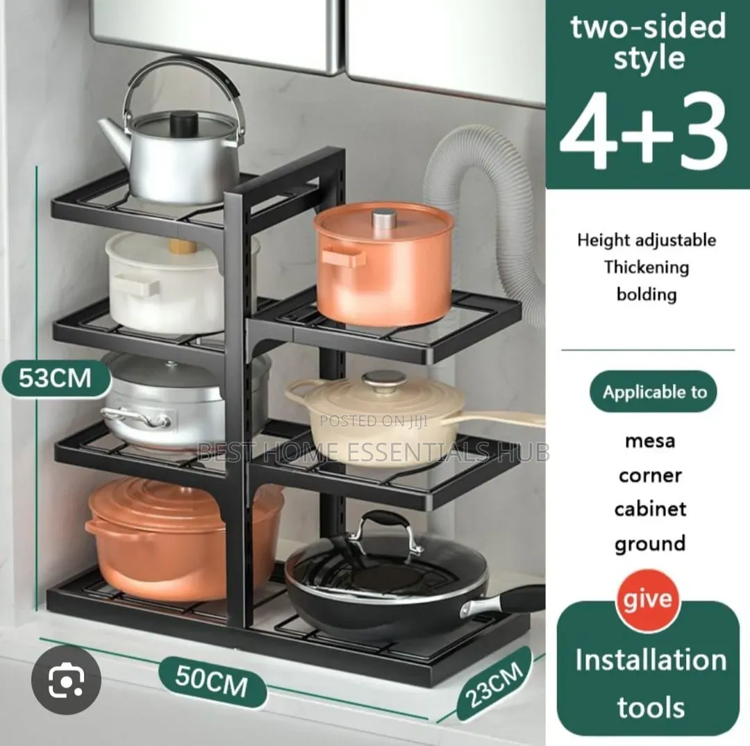 *Kitchen Under the Sink Pot Holder Multilayer Frying Pan Storage Rack