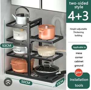 *Kitchen Under the Sink Pot Holder Multilayer Frying Pan Storage Rack