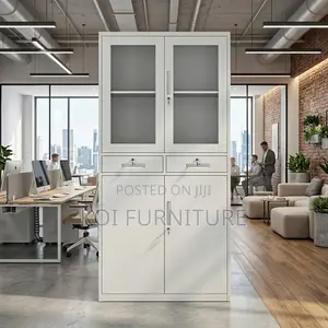 Office Cabinet; Steel Heavy Office Cabinet With Movable Height Shelves