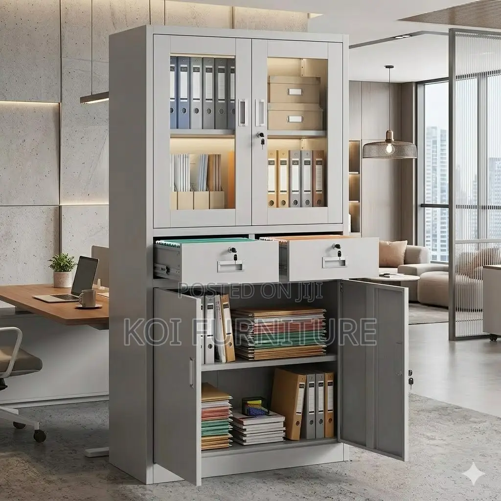 Office Cabinet; Steel Heavy Office Cabinet With Movable Height Shelves