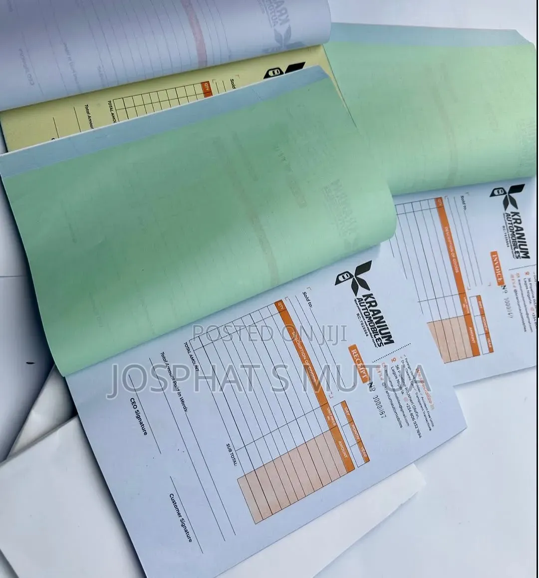 Receipt, Delivery and Invoice Books