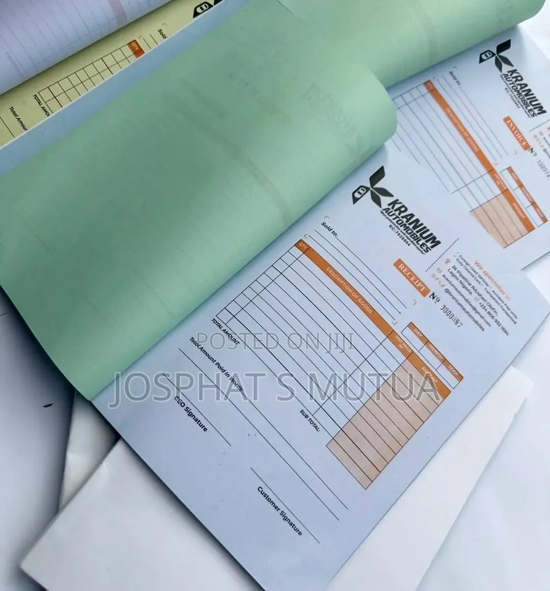 Receipt, Delivery and Invoice Books