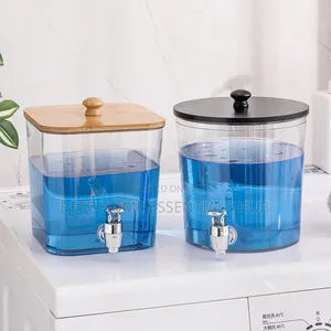 *Acrylic Laundry Detergent Dispenser With Bamboo Lid Tap