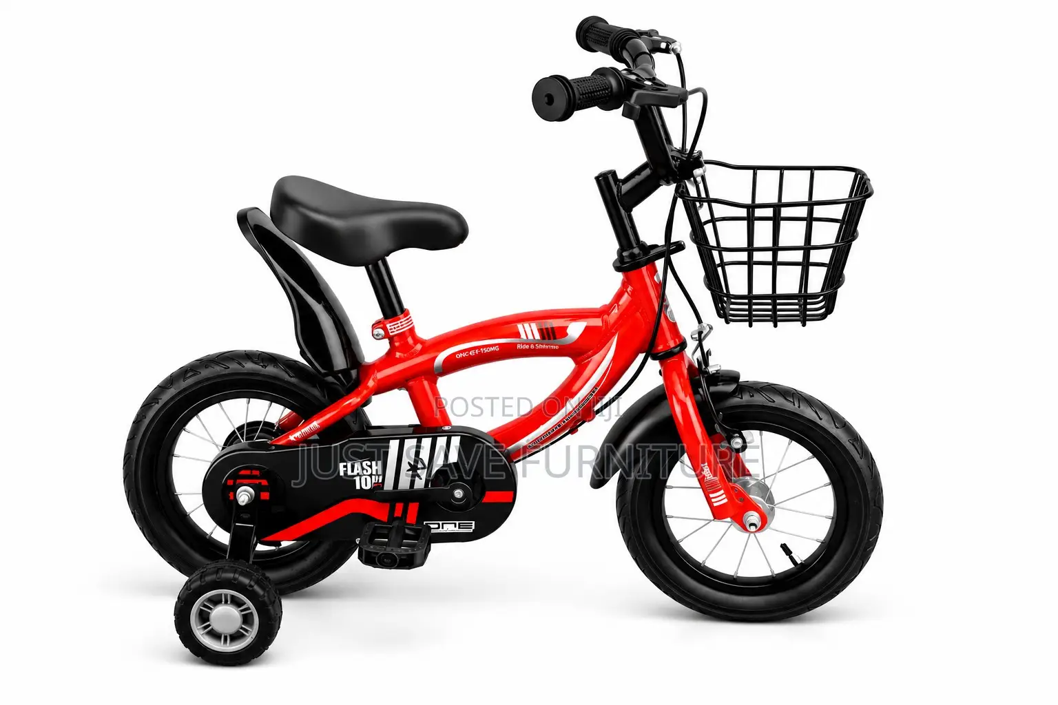 Kids Bicycle Size 12 With Training Wheels Front Basket