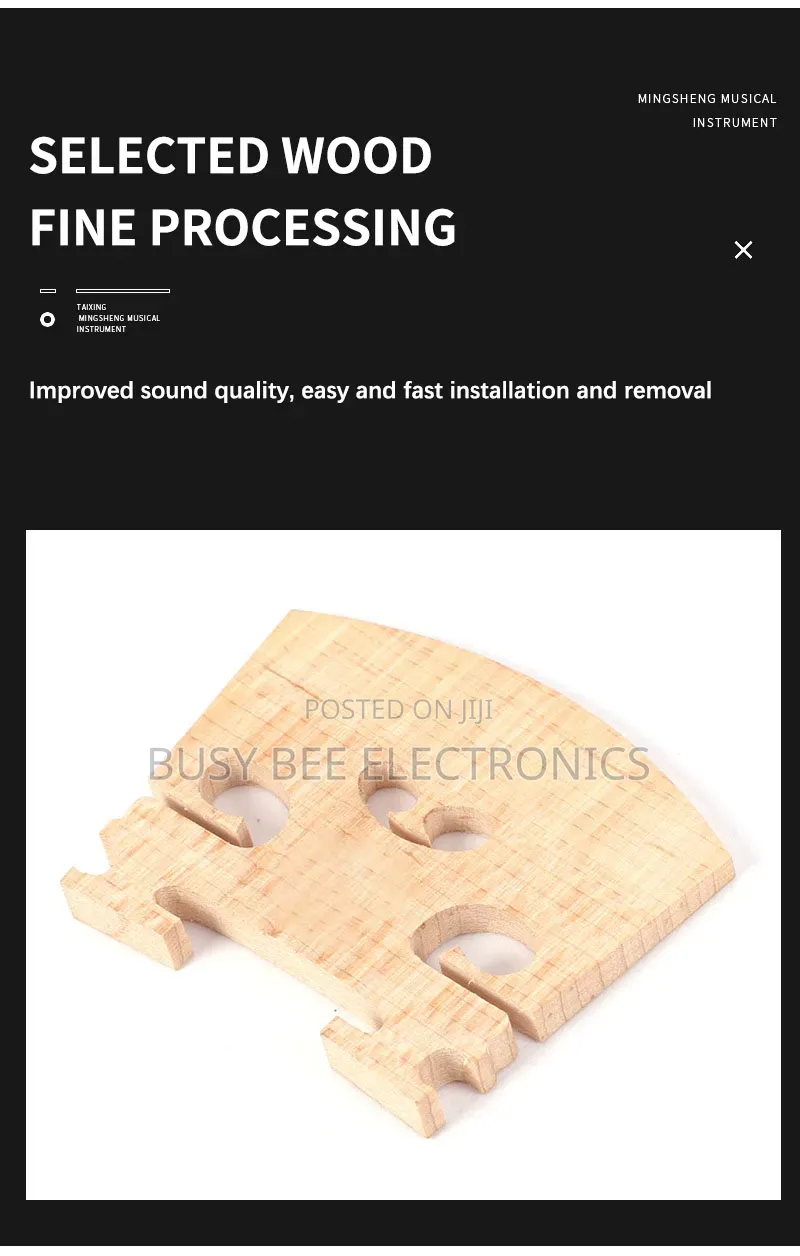 Natural Maple Metal Violin Bridge