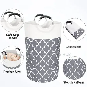 *Large Capacity Laundry Basket 82l With Metal Handles*