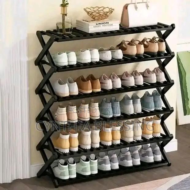 6-Tier Foldable Bamboo Shoe Rack - thumbnail 2