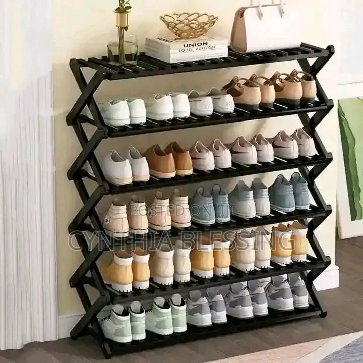6-Tier Foldable Bamboo Shoe Rack
