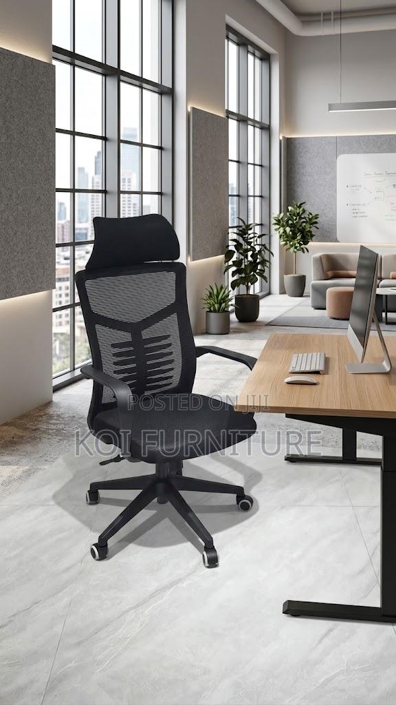 Office Chairs; HGH Back Orthopedic Office Chair With Headrest - thumbnail 2