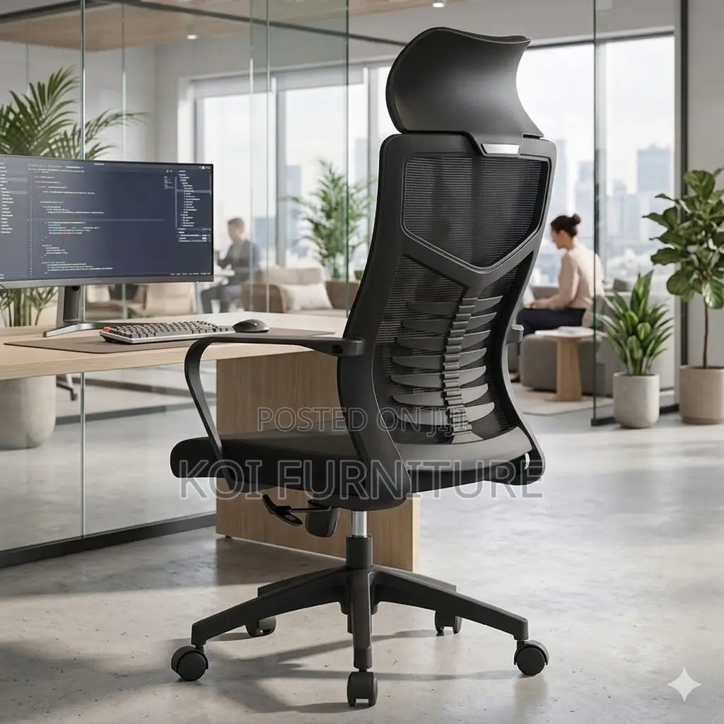 Office Chairs; HGH Back Orthopedic Office Chair With Headrest