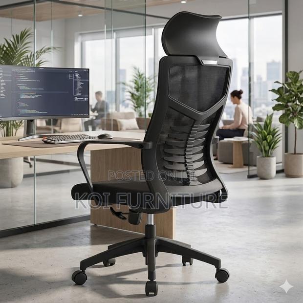 Office Chairs; HGH Back Orthopedic Office Chair With Headrest - thumbnail 3