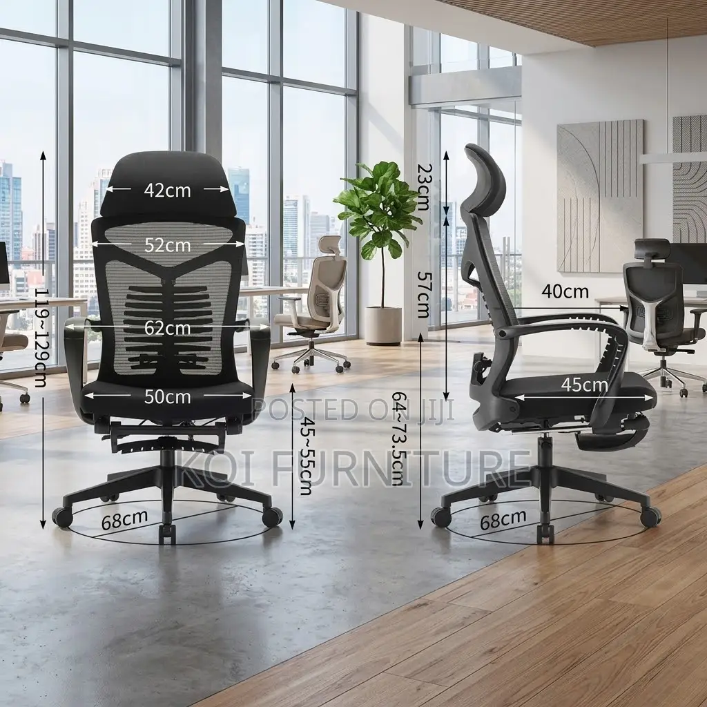 Office Chairs; HGH Back Orthopedic Office Chair With Headrest