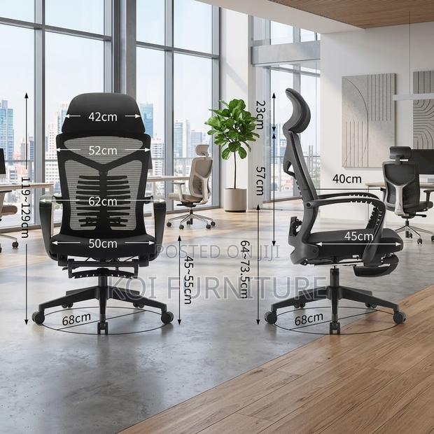 Office Chairs; HGH Back Orthopedic Office Chair With Headrest - thumbnail 4