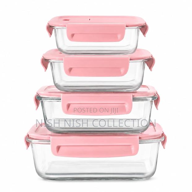 *4 PCS Glass Food Container Set*