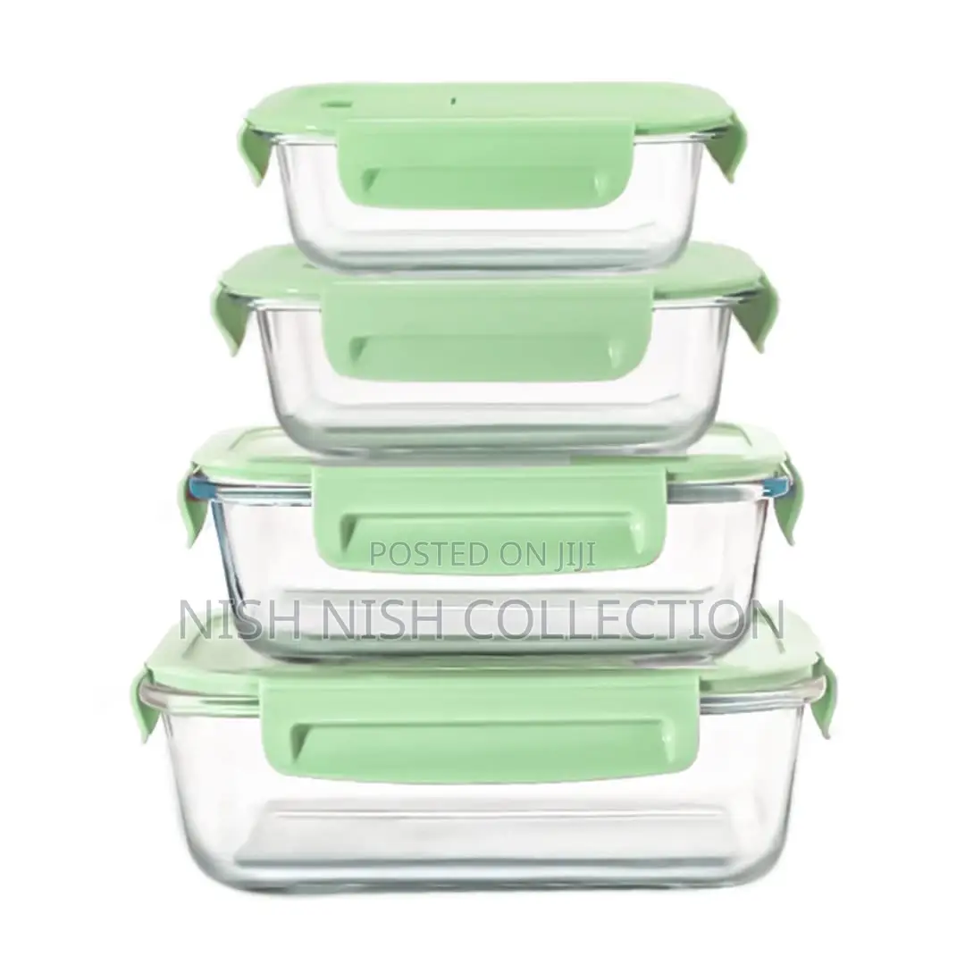 *4 PCS Glass Food Container Set*