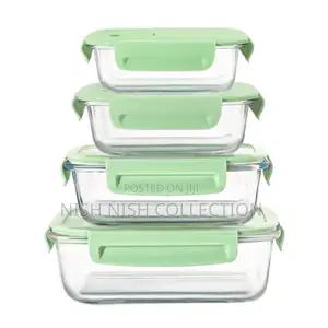 *4 PCS Glass Food Container Set*