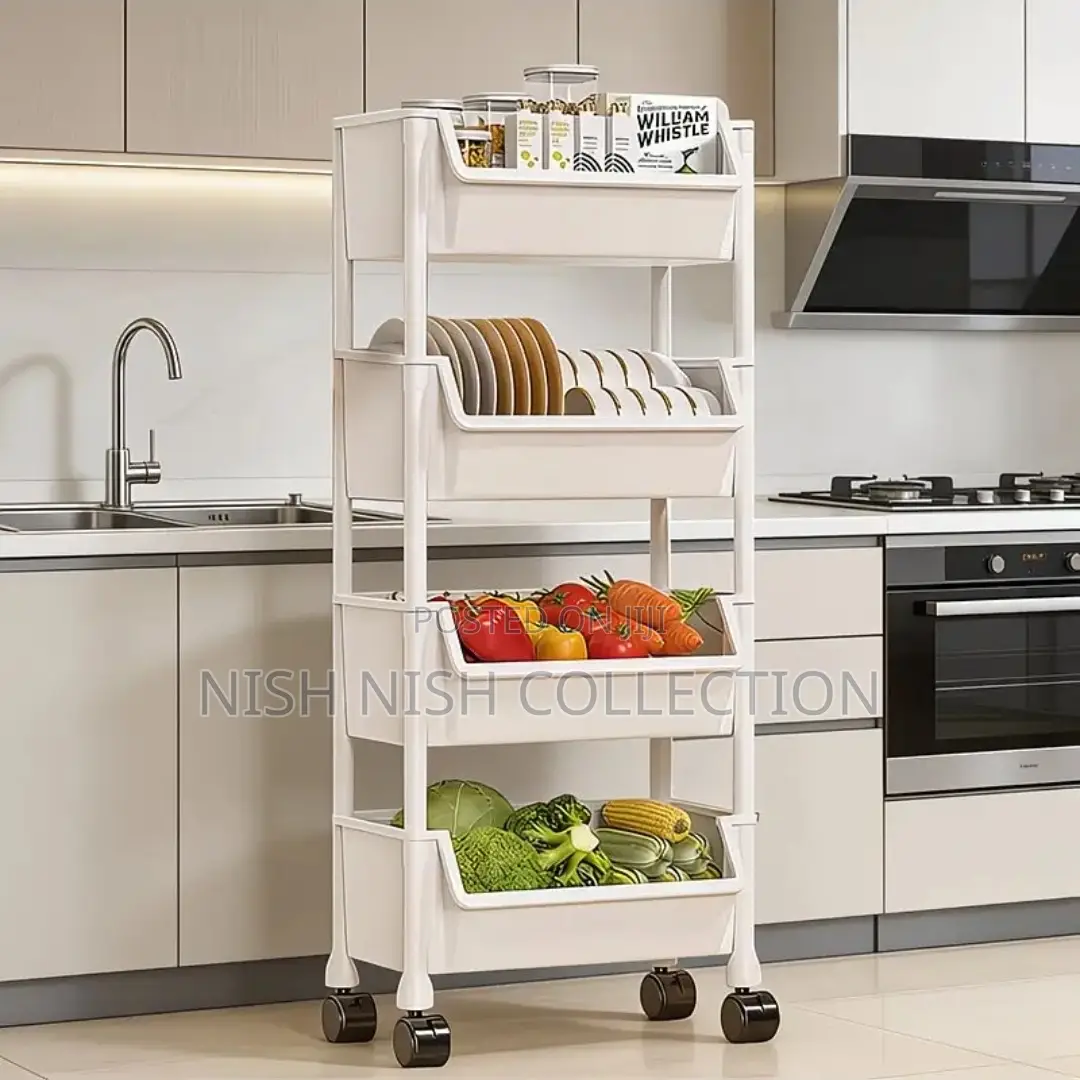 4-Layer Storage Trolley Rack •