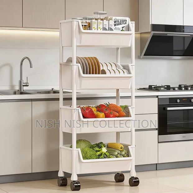 4-Layer Storage Trolley Rack • - thumbnail 3