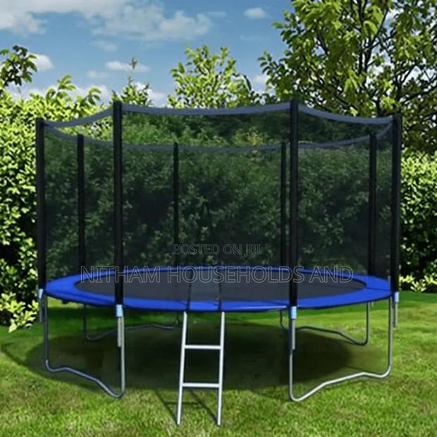 Outdoor Kids Trampoline With Safety Net Ladder | 4ft–12ft Sizes