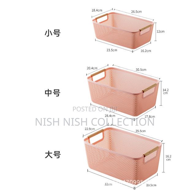 3pcs Extra-Large Plastic Mesh Storage Basket
