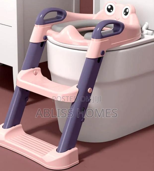 Kids Training Toilet Ladder Seat With PVC Cushion