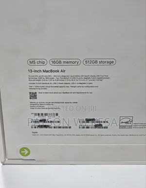 New Laptop Apple MacBook Air 2026 M5 16GB Apple M5 SSD 512GB