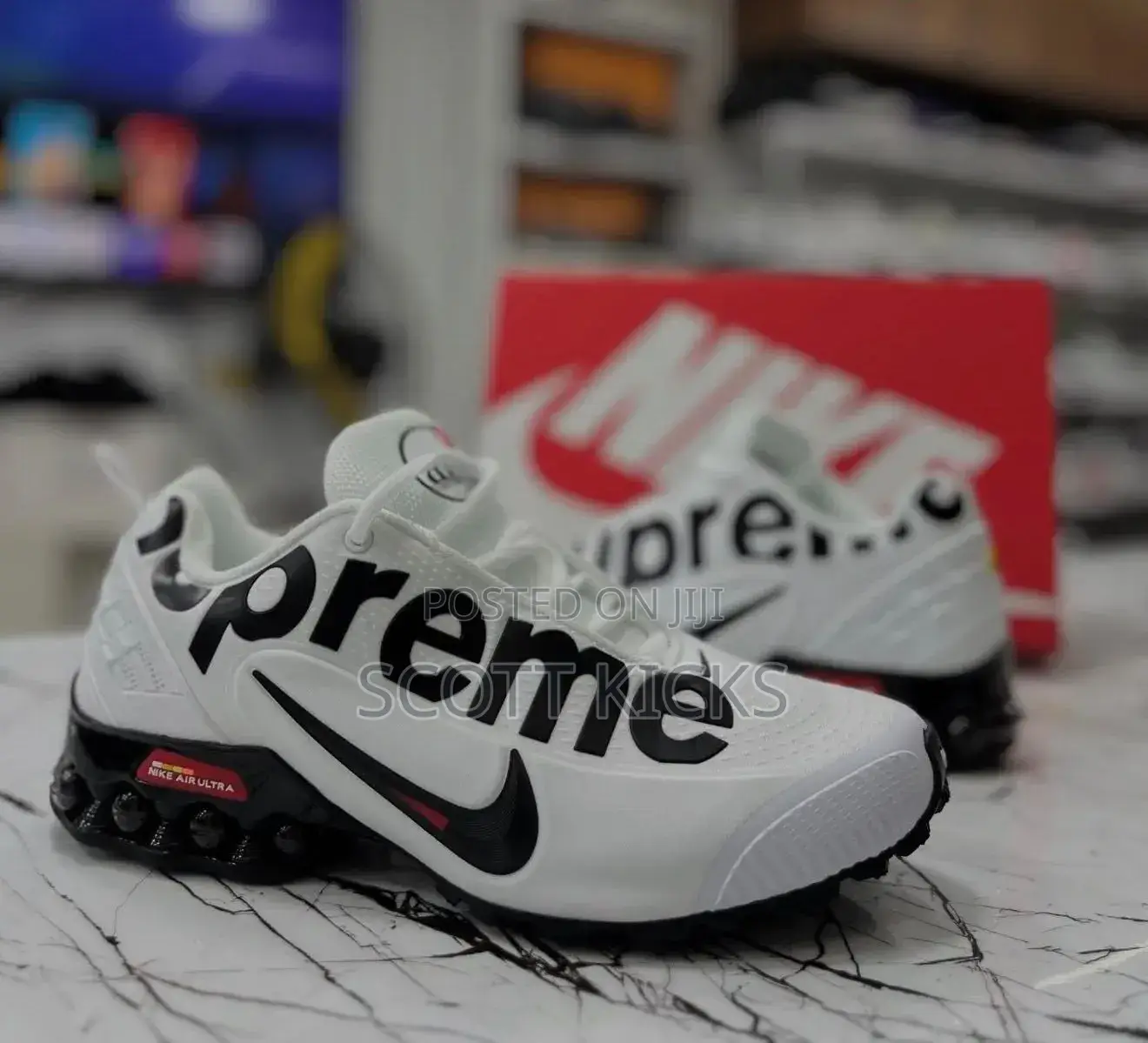 Nike Airmax Supreme “White Black “
Quality Leather