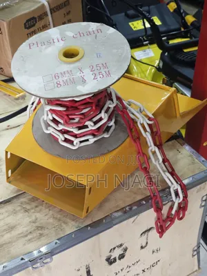 Red and White Plastic Safety Chain