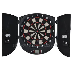 Electronic Dartboard Cabinet With Digital Scoring and Soft-Tip Darts
