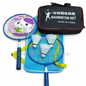 Junior Badminton Set With Net-2 Rackets and Bag for Kids Kit