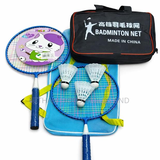 Junior Badminton Set With Net-2 Rackets and Bag for Kids Kit
