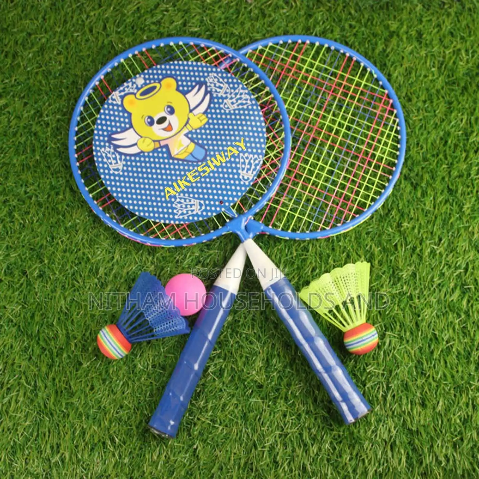 Junior Badminton Set With Net-2 Rackets and Bag for Kids Kit