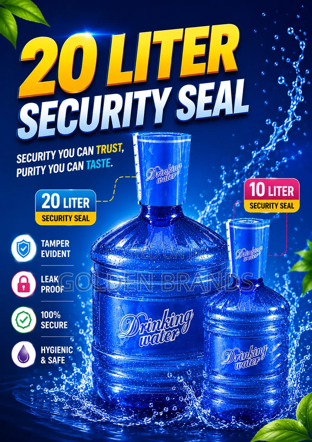 Pure Water Security Seals 20 Liters