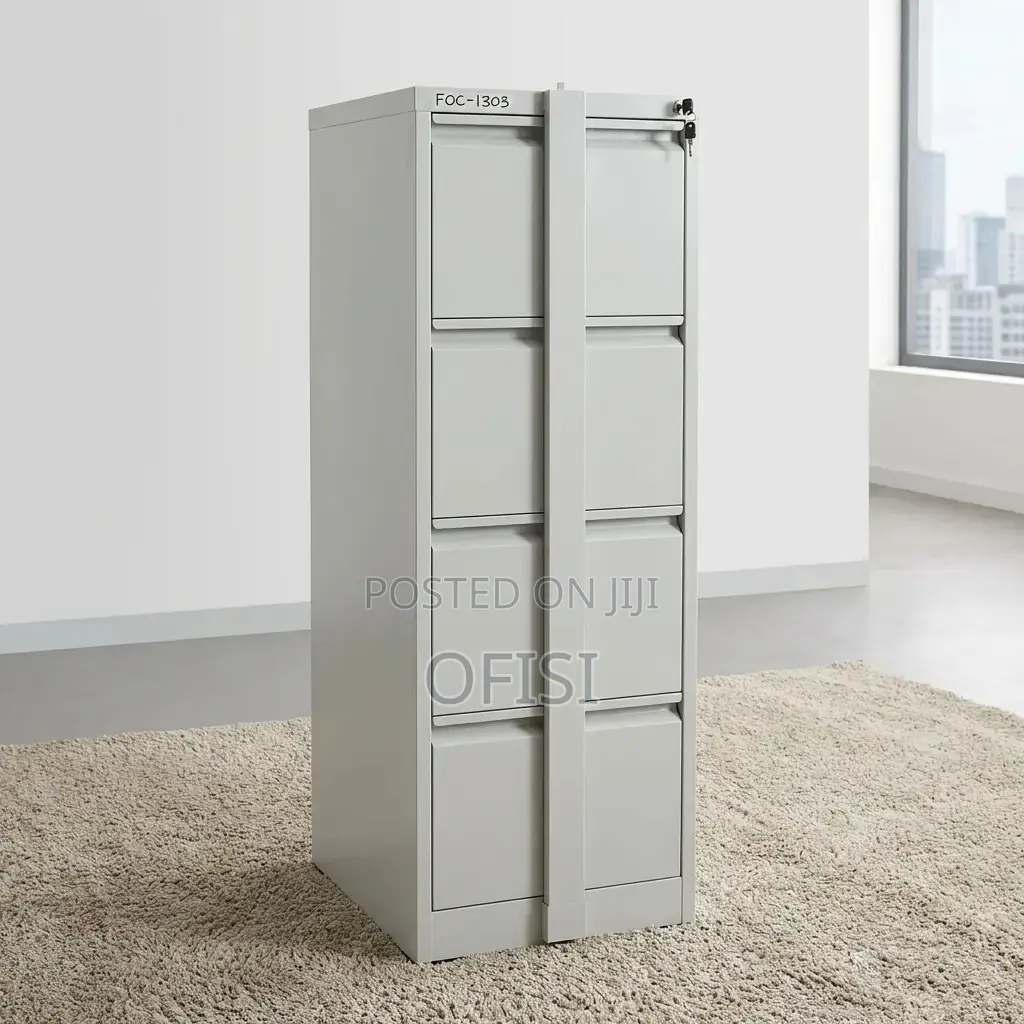 Office Cabinet; 4 Drawer Office Cabinet With Locking Bar