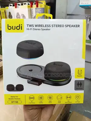 Budi Wireless Magnetic Stereo Speaker Led 8w 600mah