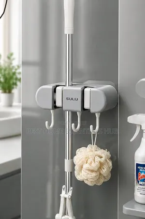 2in1 Non Slip Wall Mounted Mop Holder*