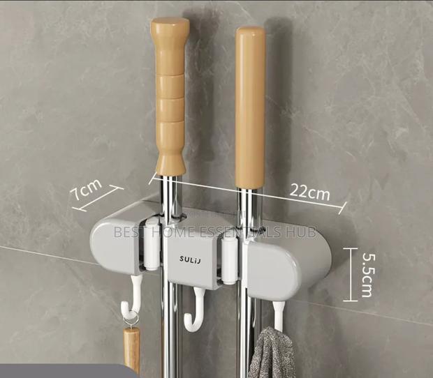 2in1 Non Slip Wall Mounted Mop Holder* - thumbnail 3