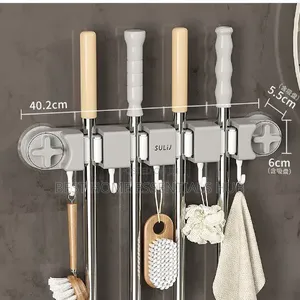 *Non Slip Wall Mounted Mop Holder*4racks