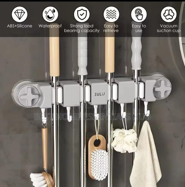 *Non Slip Wall Mounted Mop Holder*4racks - thumbnail 4