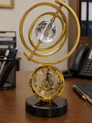Marble Base Retro Nordic Gold Table Clock – Gh