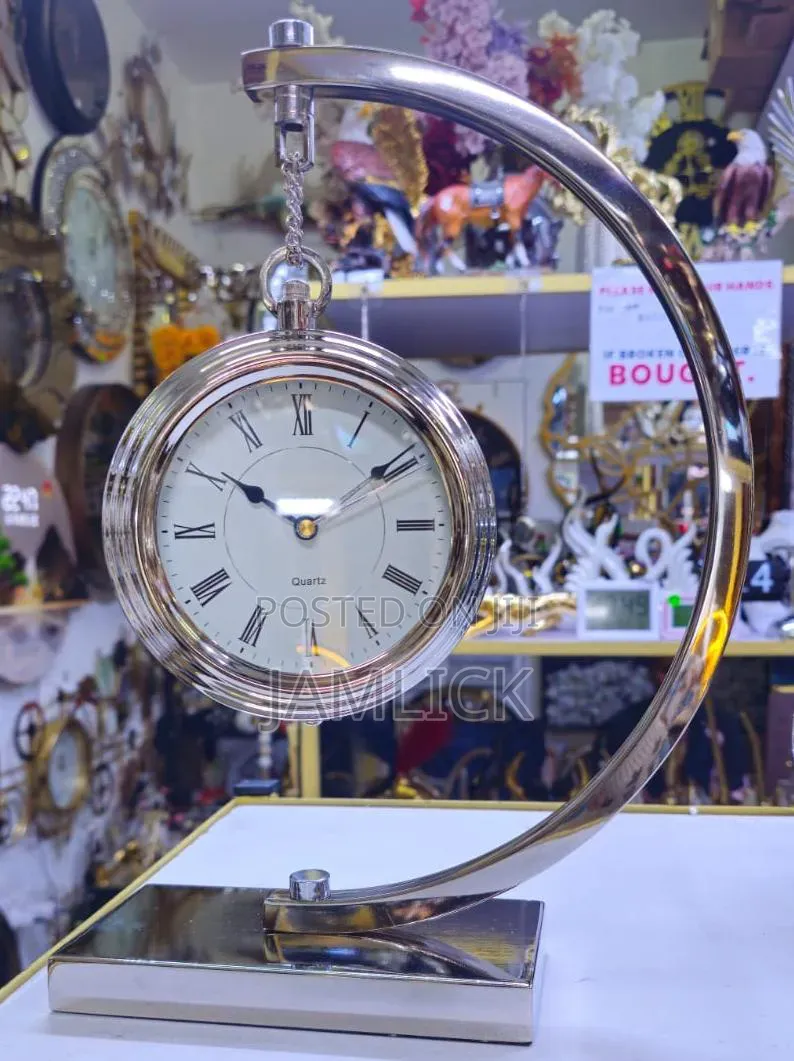 Silver Tabletop Quartz Hanging Clock – Gh