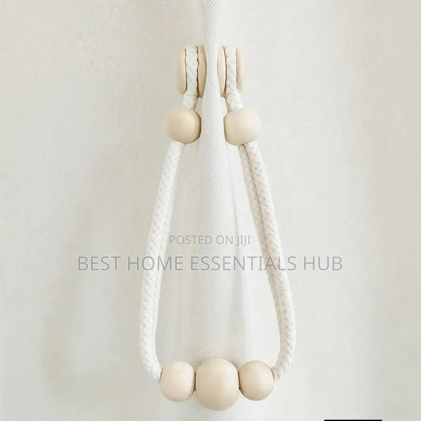 Magnetic 2pc Curtain Tie Backs With Wooden Beads