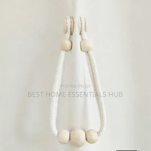 Magnetic 2pc Curtain Tie Backs With Wooden Beads